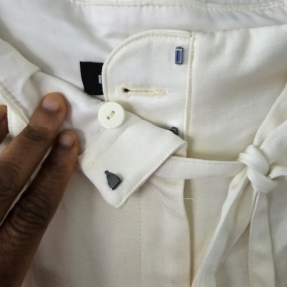 $89 Express Pants Women 16 Nude Linen Blend High Waist Pleated Ankle New - Picture 8 of 16